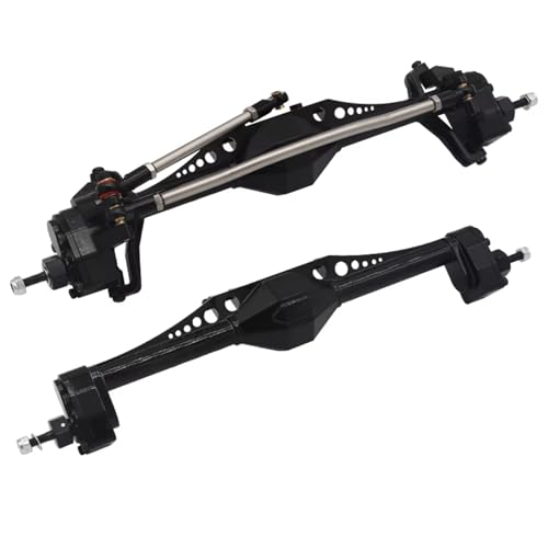 MGHGFYTAS RC Achse Set Kompatibel Mit Axial Für Capra 1.9 Für Unlimited Für Trail Für Buggy Für UTB 1/10 RC Crawler Car Upgrade-Teile Vorder- Und Hinterportalachse(Black,Front and Rear) von MGHGFYTAS