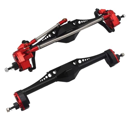 MGHGFYTAS RC Achse Set Kompatibel Mit Axial Für Capra 1.9 Für Unlimited Für Trail Für Buggy Für UTB 1/10 RC Crawler Car Upgrade-Teile Vorder- Und Hinterportalachse(Red,Front and Rear) von MGHGFYTAS