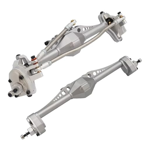 MGHGFYTAS RC Achse Set Kompatibel Mit Axial Für Capra 1.9 Für Unlimited Für Trail Für Buggy Für UTB 1/10 RC Crawler Car Upgrade-Teile Vorder- Und Hinterportalachse(Silver,Front and Rear) von MGHGFYTAS