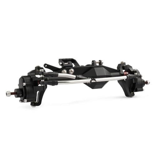 MGHGFYTAS RC Achse Set Kompatibel Mit Axial Für Capra Für SCX10 III RC-Auto-Cheater Rigs Aluminium-Offset-Portalachse Mit Servohalterung Upgrade-Teile(Black,Front) von MGHGFYTAS
