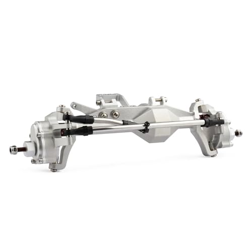 MGHGFYTAS RC Achse Set Kompatibel Mit Axial Für Capra Für SCX10 III RC-Auto-Cheater Rigs Aluminium-Offset-Portalachse Mit Servohalterung Upgrade-Teile(Silver,Front) von MGHGFYTAS