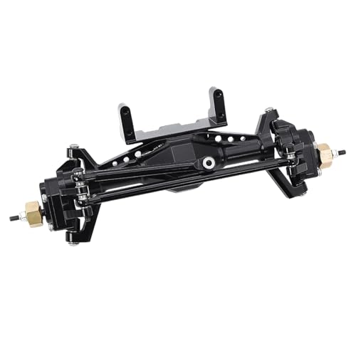 MGHGFYTAS RC Achse Set Kompatibel Mit Axial Für Capra UTB18 1/18 RC-Auto-Upgrade-Teile, Aluminiumlegierung, Vorder- Und Hinterportalachse Mit Servohalterung(Black,Front) von MGHGFYTAS