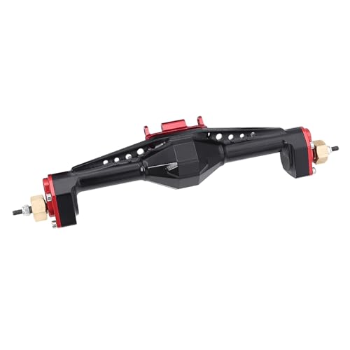 MGHGFYTAS RC Achse Set Kompatibel Mit Axial Für Capra UTB18 1/18 RC-Auto-Upgrade-Teile, Aluminiumlegierung, Vorder- Und Hinterportalachse Mit Servohalterung(Red,Rear) von MGHGFYTAS