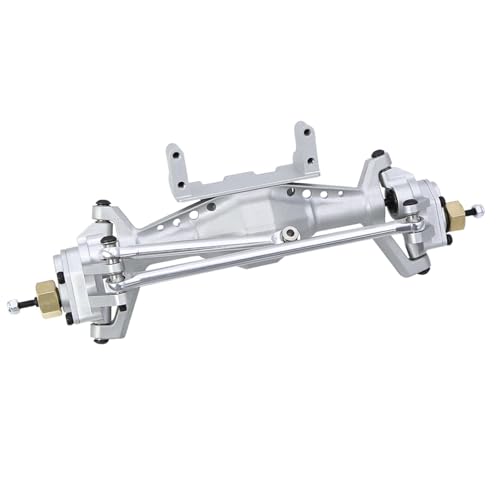 MGHGFYTAS RC Achse Set Kompatibel Mit Axial Für Capra UTB18 1/18 RC-Auto-Upgrade-Teile, Aluminiumlegierung, Vorder- Und Hinterportalachse Mit Servohalterung(Silver,Front) von MGHGFYTAS