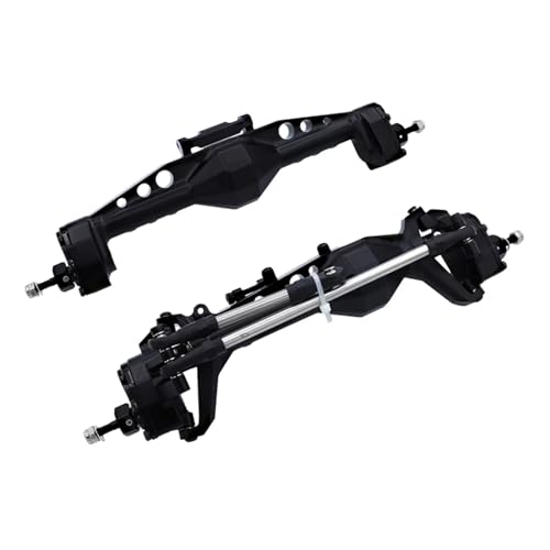 MGHGFYTAS RC Achse Set Kompatibel Mit Axial Für SCX10 1/10 RC-Autoteil, Ersatzzubehör, Aluminiumlegierung, Komplette Vorder- Und Hinterachse(Black) von MGHGFYTAS