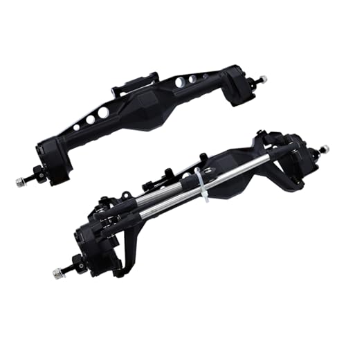 MGHGFYTAS RC Achse Set Kompatibel Mit Axial Für SCX10 1/10 RC-Autoteilzubehör, Upgrade-Aluminiumlegierung, Komplette Vorder- Und Hinterachse(Black) von MGHGFYTAS