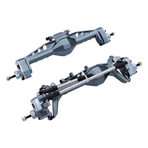 MGHGFYTAS RC Achse Set Kompatibel Mit Axial Für SCX10 1/10 RC-Autoteilzubehör, Upgrade-Aluminiumlegierung, Komplette Vorder- Und Hinterachse(Gray) von MGHGFYTAS