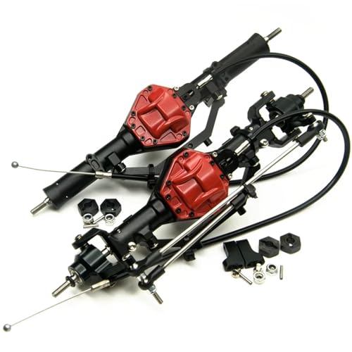 MGHGFYTAS RC Achse Set Kompatibel Mit Axial Für SCX10 1/10 RC Crawler Car, Aluminiumlegierung, Vorder- Und Hinterachsensatz Mit 4WD-Sperre, Upgrade-Teile(Front and Rear) von MGHGFYTAS