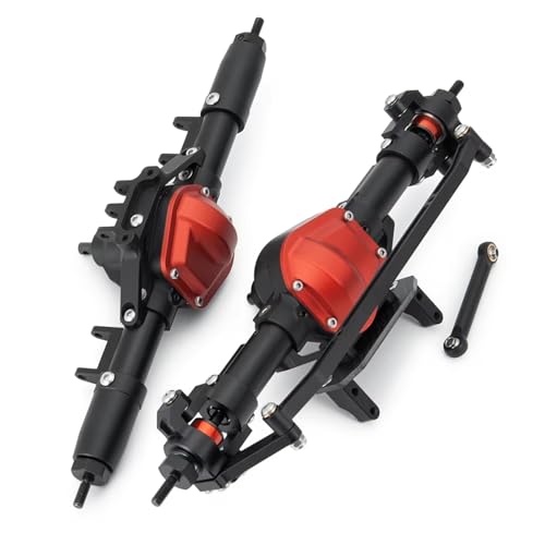 MGHGFYTAS RC Achse Set Kompatibel Mit Axial Für SCX10 90047 Für Wrangler 1/10 RC Crawler Car Upgrade-Teile Aus Aluminiumlegierung Vorne Hinten Gerade Achse(Black,Front and Rear) von MGHGFYTAS