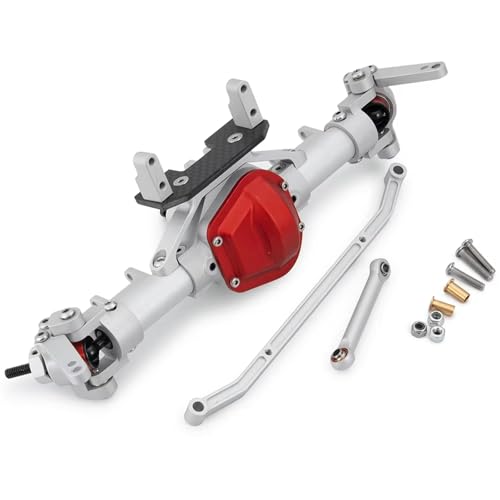 MGHGFYTAS RC Achse Set Kompatibel Mit Axial Für SCX10 90047 Für Wrangler 1/10 RC Crawler Car Upgrade-Teile Aus Aluminiumlegierung Vorne Hinten Gerade Achse(Silver,Front) von MGHGFYTAS