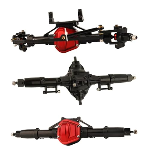 MGHGFYTAS RC Achse Set Kompatibel Mit Axial Für SCX10 D90 1/10 RC Crawler Auto-Upgrade-Teile, Vorne, Mitte, Hinten, Achse Aus Aluminiumlegierung, Gerade Achse(Black) von MGHGFYTAS