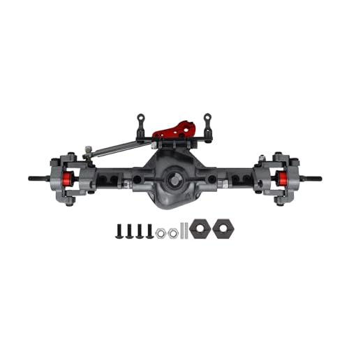 MGHGFYTAS RC Achse Set Kompatibel Mit Axial Für SCX10 D90 1/10 RC Für Rock Crawler Auto-Upgrade-Teile, Aluminium-CNC-Vorder- Und Hinterachse Mit Servobasis(Front) von MGHGFYTAS