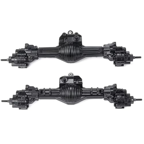 MGHGFYTAS RC Achse Set Kompatibel Mit Axial Für SCX10 II 90028 1/10 RC Für Rock Crawler Metallachse Upgrade-Teile Vorne Hinten Gerade Komplette Achse(Front and Rear) von MGHGFYTAS