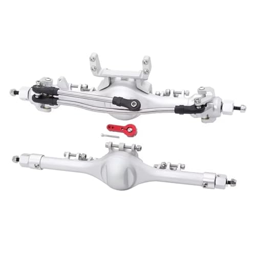 MGHGFYTAS RC Achse Set Kompatibel Mit Axial Für SCX10 II 90046 90047 1/10 RC Crawler Auto Upgrade Teile Zubehör Vorne Hinten Gerade Komplette Achsen(Silver) von MGHGFYTAS