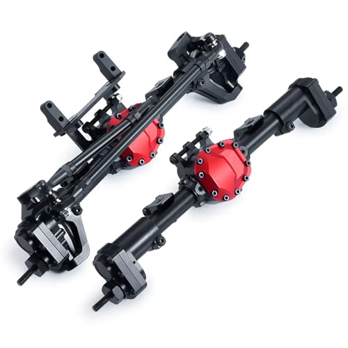 MGHGFYTAS RC Achse Set Kompatibel Mit Axial Für SCX10 II 90046 90047 1/10 RC Crawler Truck Portalachse, Aluminiumlegierung, Komplette Vorder- Und Hinterachse(Front and Rear) von MGHGFYTAS