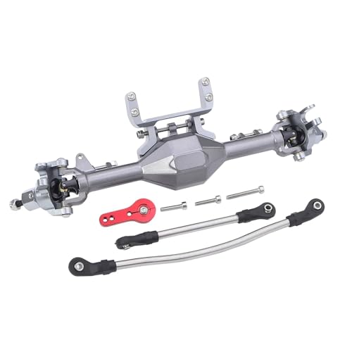 MGHGFYTAS RC Achse Set Kompatibel Mit Axial Für SCX10 II 90046 90047 1/10 RC Crawler Upgrade-Teile CNC-Aluminium-Vorder- Und Hinterachse, Gerades Komplettes Achsen-Set(Gray,Front) von MGHGFYTAS