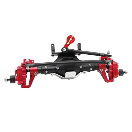 MGHGFYTAS RC Achse Set Kompatibel Mit Axial Für SCX10 II 90046 90047 D90 1/10 RC Für Rock Crawler CNC-Aluminiumlegierung Vorne Und Hinten Portalachse(Red,Front) von MGHGFYTAS