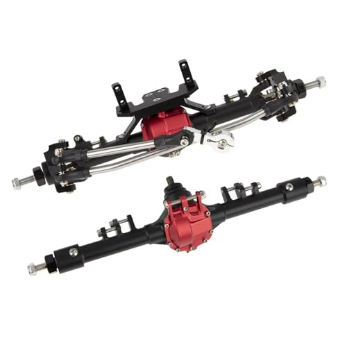 MGHGFYTAS RC Achse Set Kompatibel Mit Axial Für SCX10 II 90046 90047 Für RGT 86100 1/10 RC Crawler Autoteile CNC-Aluminiumlegierung Vorne Hinten Gerade Achse(Black) von MGHGFYTAS