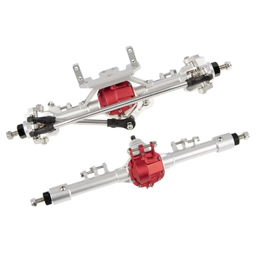 MGHGFYTAS RC Achse Set Kompatibel Mit Axial Für SCX10 II 90046 90047 Für RGT 86100 1/10 RC Crawler Autoteile CNC-Aluminiumlegierung Vorne Hinten Gerade Achse(Silver) von MGHGFYTAS