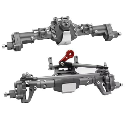 MGHGFYTAS RC Achse Set Kompatibel Mit Axial Für SCX10 II 90046 90047 Für Redcat GEN8 Für RGT 1/10 RC Crawler Car, Bearbeitete Aluminiumlegierung, Vorne Und Hinten, Portalachse(Front and Rear) von MGHGFYTAS