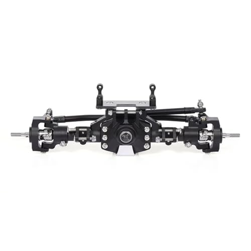 MGHGFYTAS RC Achse Set Kompatibel Mit Axial Für SCX10 II 90046 90047 RC Crawler Truck, Aluminiumlegierung, Vorder- Und Hinterachse, RC-Brückenachse, RC-Ersatzteile(Black,Front) von MGHGFYTAS