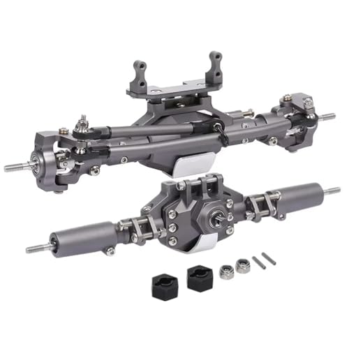 MGHGFYTAS RC Achse Set Kompatibel Mit Axial Für SCX10 II 90046 90047 RC Crawler Truck, Aluminiumlegierung, Vorder- Und Hinterachse, RC-Brückenachse, RC-Ersatzteile(Gray) von MGHGFYTAS