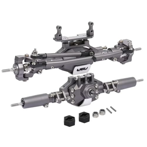 MGHGFYTAS RC Achse Set Kompatibel Mit Axial Für SCX10 II 90046 90047 RC Crawler Truck, Aluminiumlegierung, Vorder- Und Hinterachse, RC-Brückenachse, RC-Ersatzteile(Gray) von MGHGFYTAS