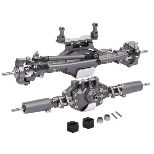 MGHGFYTAS RC Achse Set Kompatibel Mit Axial Für SCX10 II 90046 90047 RC Crawler Truck, Aluminiumlegierung, Vorder- Und Hinterachse, RC-Brückenachse, RC-Ersatzteile(Gray) von MGHGFYTAS