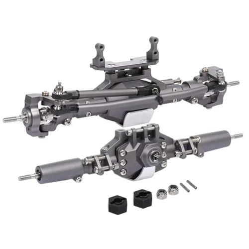 MGHGFYTAS RC Achse Set Kompatibel Mit Axial Für SCX10 II 90046 90047 RC Crawler Truck Upgrade Vorder- Und Hinterachse RC Brückenachse Ersatzteile Zubehör(Gray) von MGHGFYTAS