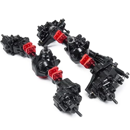 MGHGFYTAS RC Achse Set Kompatibel Mit Axial Für SCX10 II 90047 90046 1/10 RC Für Rock Crawler Auto LKW Teile Upgrade Aluminiumlegierung Vorne Hinten Portalachse(Front and Rear) von MGHGFYTAS