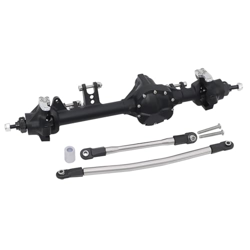 MGHGFYTAS RC Achse Set Kompatibel Mit Axial Für SCX10 II VS4-10 1/10 RC Crawler Car Für Chassis-Upgrade-Teile CNC-Aluminium Vorne Hinten Gerade Achse(Black,Front) von MGHGFYTAS
