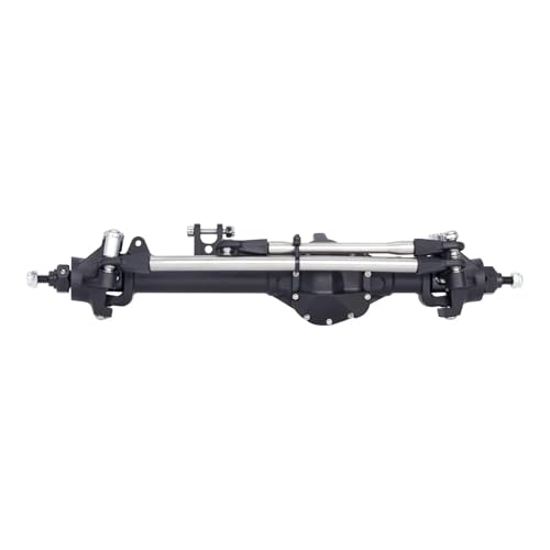 MGHGFYTAS RC Achse Set Kompatibel Mit Axial Für SCX10 II VS4-10 1/10 RC Crawler Für Rock Trucks Teile Aluminium Vorne Hinten Versetzt Gerade Achse Set(Black,Front) von MGHGFYTAS