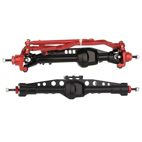 MGHGFYTAS RC Achse Set Kompatibel Mit Axial Für SCX10 III 1/10 RC Crawler Autoteile Upgrade-Achsen 2-teiliges Aluminium-Vorder- Und Hinterachsen-Set(Red) von MGHGFYTAS