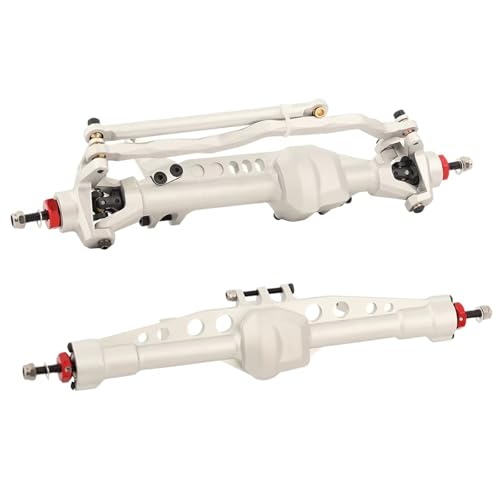 MGHGFYTAS RC Achse Set Kompatibel Mit Axial Für SCX10 III 1/10 RC Crawler Autoteile Upgrade-Achsen 2-teiliges Aluminium-Vorder- Und Hinterachsen-Set(Silver) von MGHGFYTAS