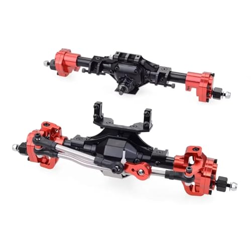 MGHGFYTAS RC Achse Set Kompatibel Mit Axial Für SCX10 III 90046 90047 1/10 RC Crawler KIT Rahmen Metall Vorne Und Hinten Portal Achse Upgrade Teile(Black) von MGHGFYTAS