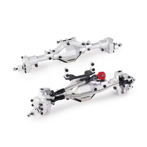 MGHGFYTAS RC Achse Set Kompatibel Mit Axial Für SCX10 III 90046 90047 1/10 RC Crawler Upgrade-Zubehör Metall Vorne Und Hinten Portalachse(Silver) von MGHGFYTAS