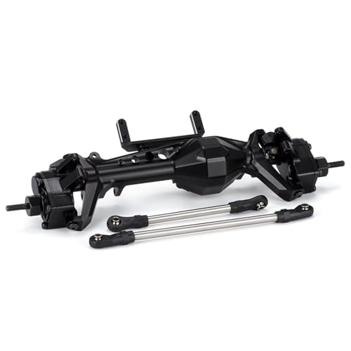 MGHGFYTAS RC Achse Set Kompatibel Mit Axial Für SCX10 III AR45 Für LCG Für Chassis 1/10 RC Crawler CNC Aluminium Offset Kürbisportalachse Mit Servohalterungen(Black,Front) von MGHGFYTAS