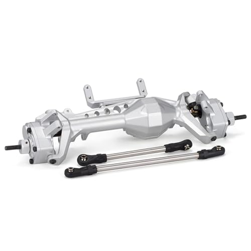 MGHGFYTAS RC Achse Set Kompatibel Mit Axial Für SCX10 III AR45 Für LCG Für Chassis 1/10 RC Crawler CNC Aluminium Offset Kürbisportalachse Mit Servohalterungen(Silver,Front) von MGHGFYTAS