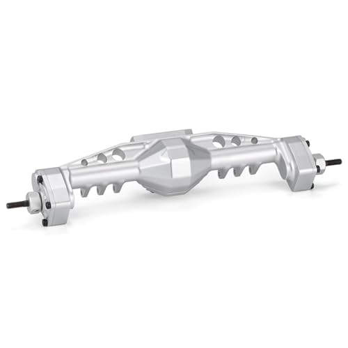 MGHGFYTAS RC Achse Set Kompatibel Mit Axial Für SCX10 III AR45 Für LCG Für Chassis 1/10 RC Crawler CNC Aluminium Offset Kürbisportalachse Mit Servohalterungen(Silver,Rear) von MGHGFYTAS
