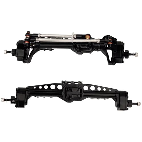 MGHGFYTAS RC Achse Set Kompatibel Mit Axial Für SCX10 III AXI03007 Für Wrangler JL AR45 1/10 RC Crawler Car Axle Upgrade-Teil Hochleistungsmetall-Portalachsen Vorne Und Hinten(Black) von MGHGFYTAS