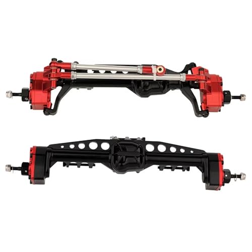 MGHGFYTAS RC Achse Set Kompatibel Mit Axial Für SCX10 III AXI03007 Für Wrangler JL AR45 1/10 RC Crawler Car Axle Upgrade-Teil Hochleistungsmetall-Portalachsen Vorne Und Hinten(Red) von MGHGFYTAS