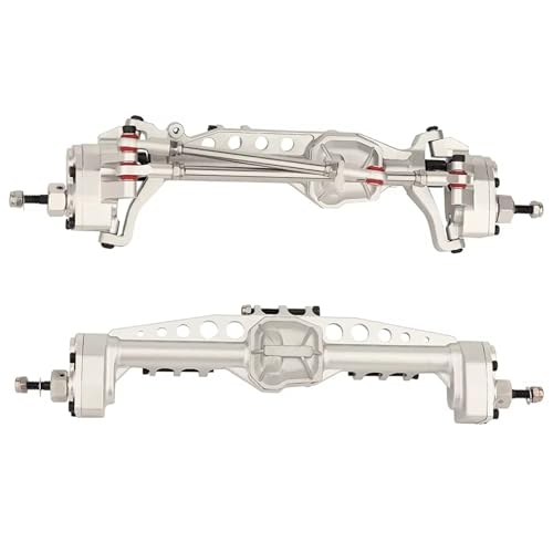 MGHGFYTAS RC Achse Set Kompatibel Mit Axial Für SCX10 III AXI03007 Für Wrangler JL AR45 1/10 RC Crawler Car Axle Upgrade-Teil Hochleistungsmetall-Portalachsen Vorne Und Hinten(Silver) von MGHGFYTAS