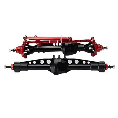 MGHGFYTAS RC Achse Set Kompatibel Mit Axial Für SCX10 Pro 1/10 RC Crawler Auto-Upgrade-Teile, Aluminiumlegierung, Vorne Und Hinten, Gerade Achsen-Set(Red,Front and Rear) von MGHGFYTAS