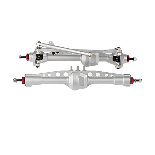 MGHGFYTAS RC Achse Set Kompatibel Mit Axial Für SCX10 Pro 1/10 RC Crawler Auto-Upgrade-Teile, Aluminiumlegierung, Vorne Und Hinten, Gerade Achsen-Set(Silver,Front and Rear) von MGHGFYTAS