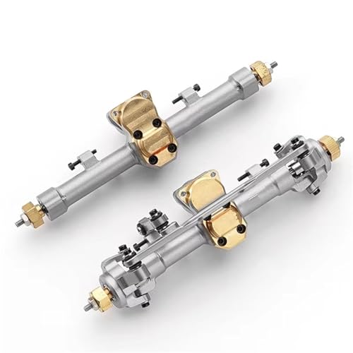 MGHGFYTAS RC Achse Set Kompatibel Mit Axial Für SCX24 1/24 RC-Autoteilzubehör, Ersatzteile Aus Aluminiumlegierung, Vorder- Und Hinterachse(Silver) von MGHGFYTAS