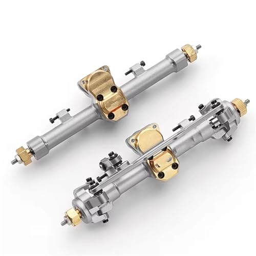 MGHGFYTAS RC Achse Set Kompatibel Mit Axial Für SCX24 1/24 RC-Autozubehör, Ersatzteile, Upgrade, Aluminiumlegierung, Vorder- Und Hinterachse(Silver) von MGHGFYTAS