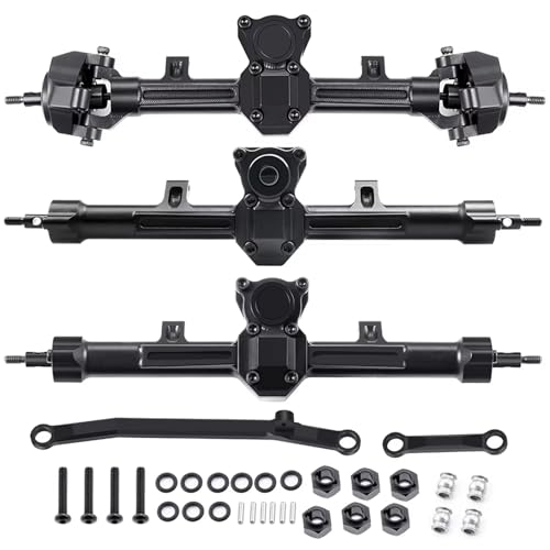 MGHGFYTAS RC Achse Set Kompatibel Mit Axial Für SCX24 1/24 RC Crawler Auto-Upgrade-Teile Aus Aluminiumlegierung, Vorne Und Hinten, Portalachsen, Mittelachse(Front and Rear) von MGHGFYTAS
