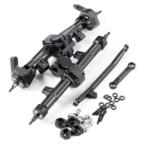 MGHGFYTAS RC Achse Set Kompatibel Mit Axial Für SCX24 1/24 RC Micro Crawler Auto-Upgrade-Zubehör, Aluminiumlegierung, Vorder- Und Hinterachsen(Front and Rear) von MGHGFYTAS