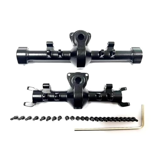 MGHGFYTAS RC Achse Set Kompatibel Mit Axial Für SCX24 1/24 RC-Upgrade-Teile, Vorder- Und Hinterachsgehäuse Aus Aluminiumlegierung, Ersatzzubehör(Black) von MGHGFYTAS