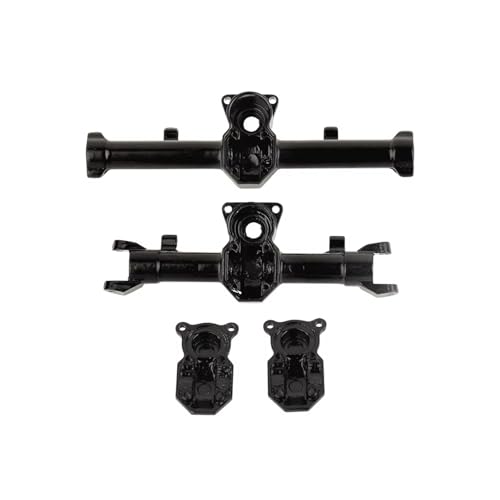 MGHGFYTAS RC Achse Set Kompatibel Mit Axial Für SCX24 90081 C10 AXI00005 1/24 RC-Auto-Upgrade-Teile, Aluminiumlegierung, Gerade Vorder- Und Hinterachse, Gehäuseabdeckung(Black) von MGHGFYTAS